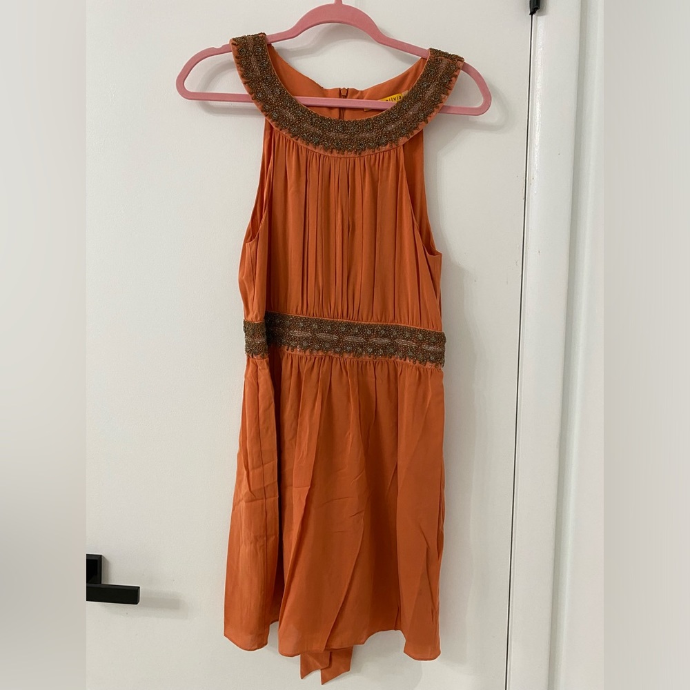 Alive and Olivia beaded orange dress. NWT